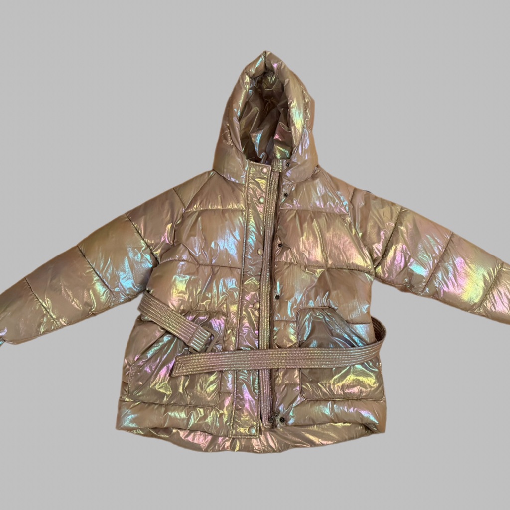Tanzanite Puffer Jacket With Belt